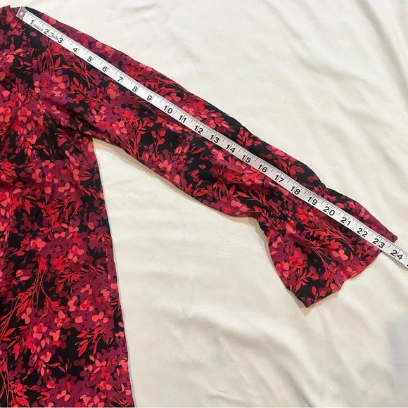 Roz & Ali Vibrant Floral Blouse with Ruffles - Picture 10 of 13